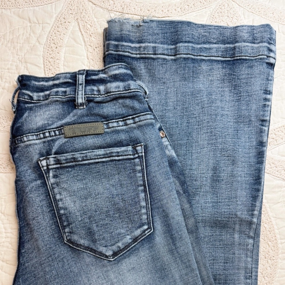 Cowgirl Tuff Jeans Trouser Blue Flare Leg Western Denim Rodeo 28x33